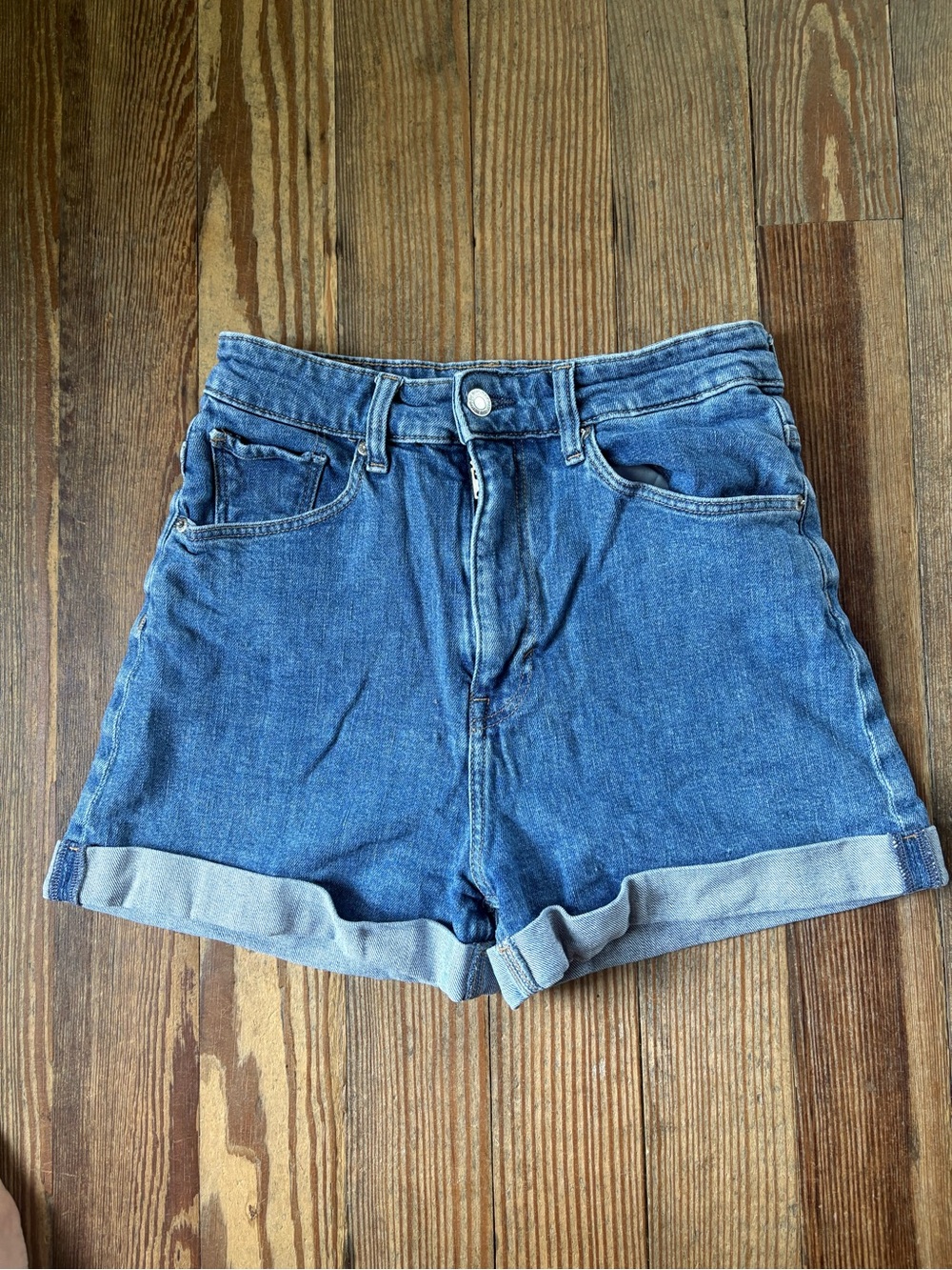 H&M high-rise denim shorts